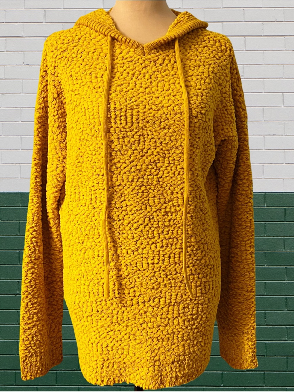 BiBi Textured oversized Hooded Sweater in golden Yellow NWT